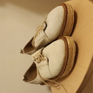 ZARA espadrille platforms woven shoes in sz 37